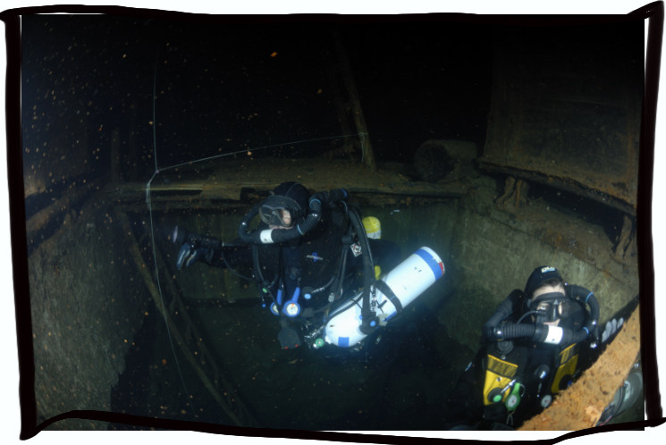 Andre and Don Shirley in cave shaft